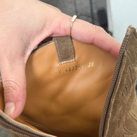 Saint Laurent western Tan Suede Ankle Boots - Picture 7 of 12